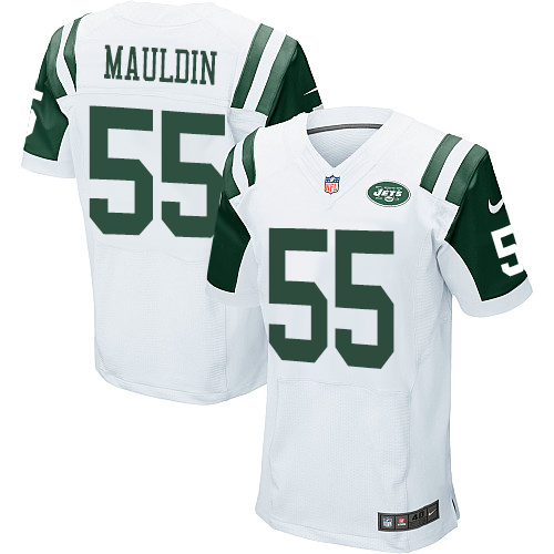 Men's Elite Lorenzo Mauldin Nike Jersey White Road - #55 NFL New York Jets